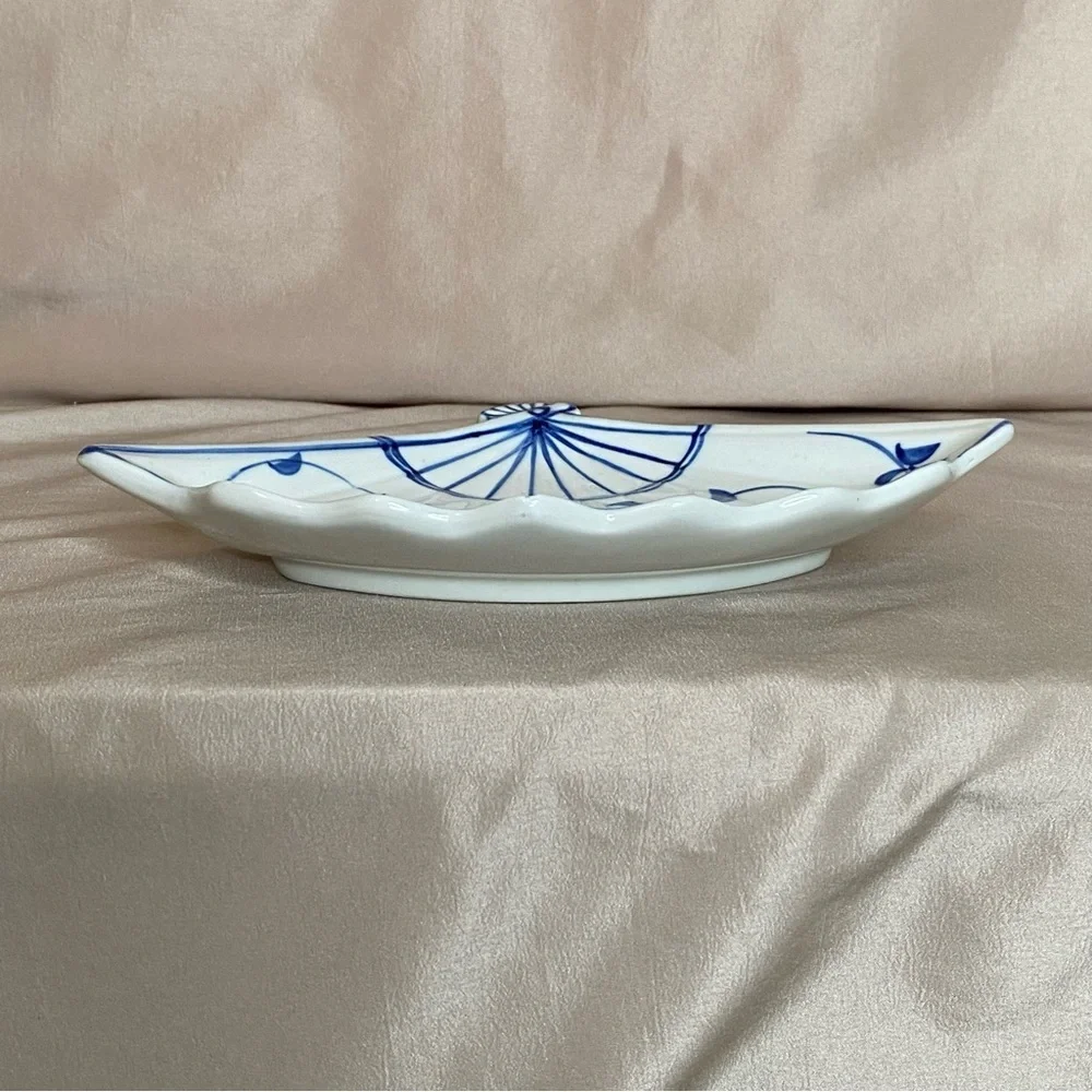 Vintage Porcelain Fan Decorative Plate - Picture 3 of 7